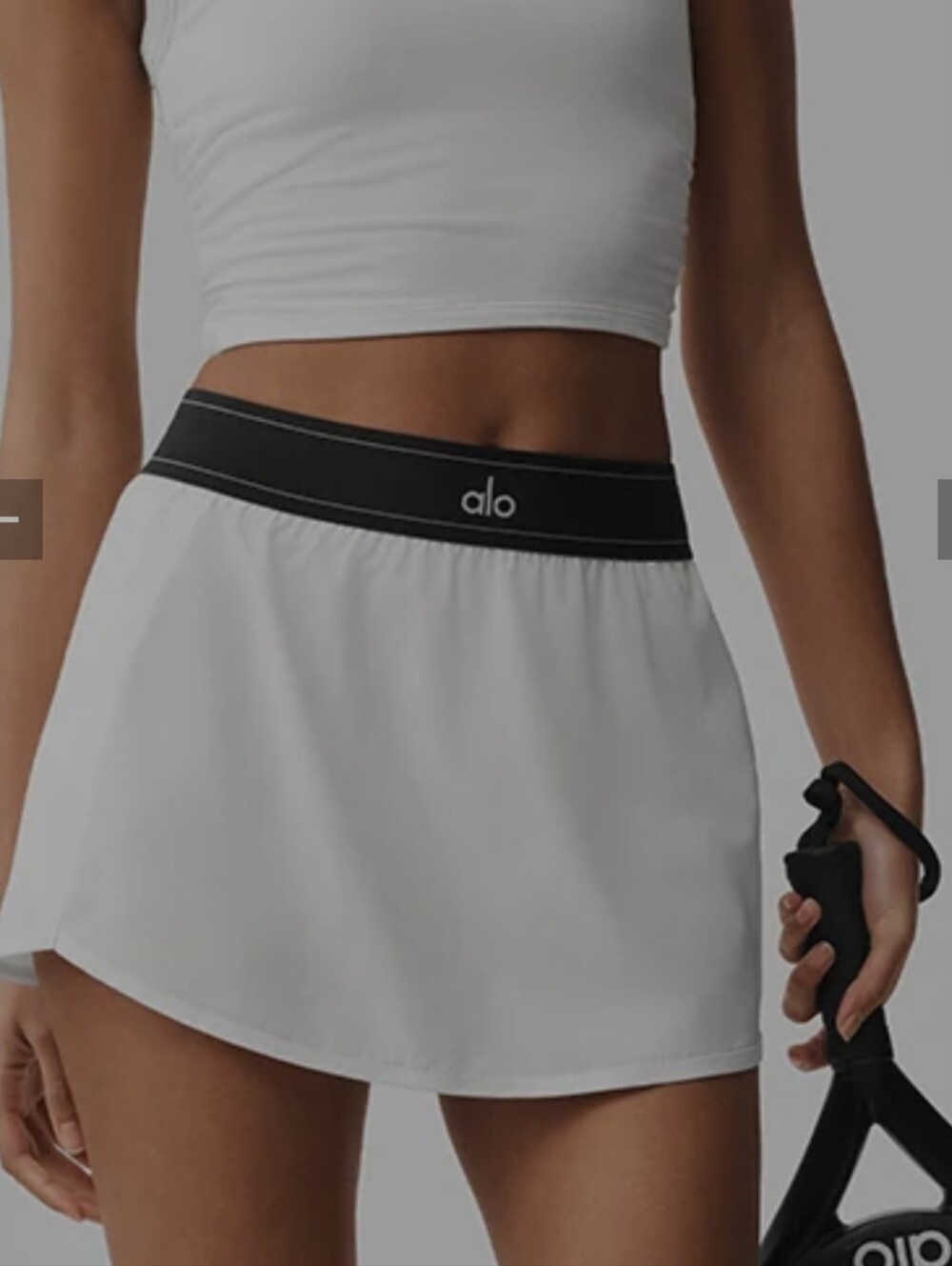 ALO Yoga White Skort with Black Waistband